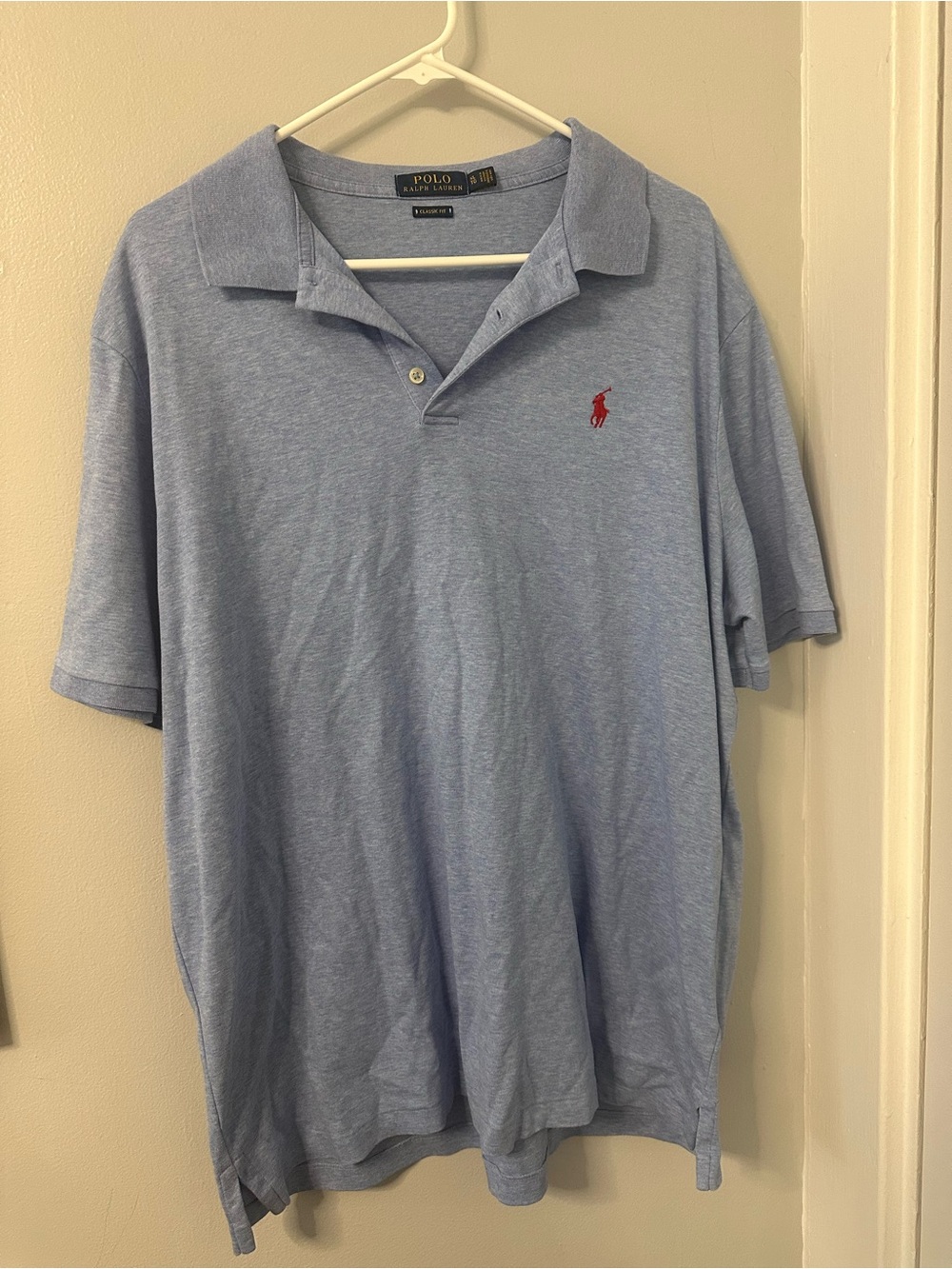 Polo Ralph Lauren Classic Fit Blue Short Sleeve Polo Shirt XL Logo Button